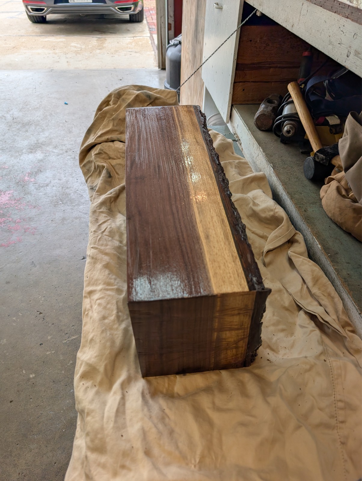 Live Edge Solid Black Walnut table Riser, Handcrafted 24×9 8 inch highRise