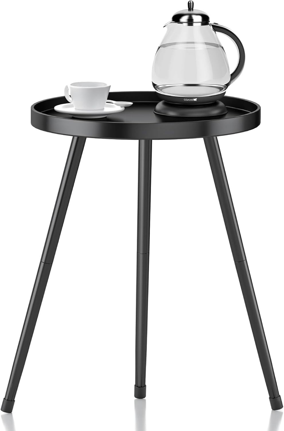 Mid-Century Modern Accent Table – Versatile Black Metal Design for Any Room