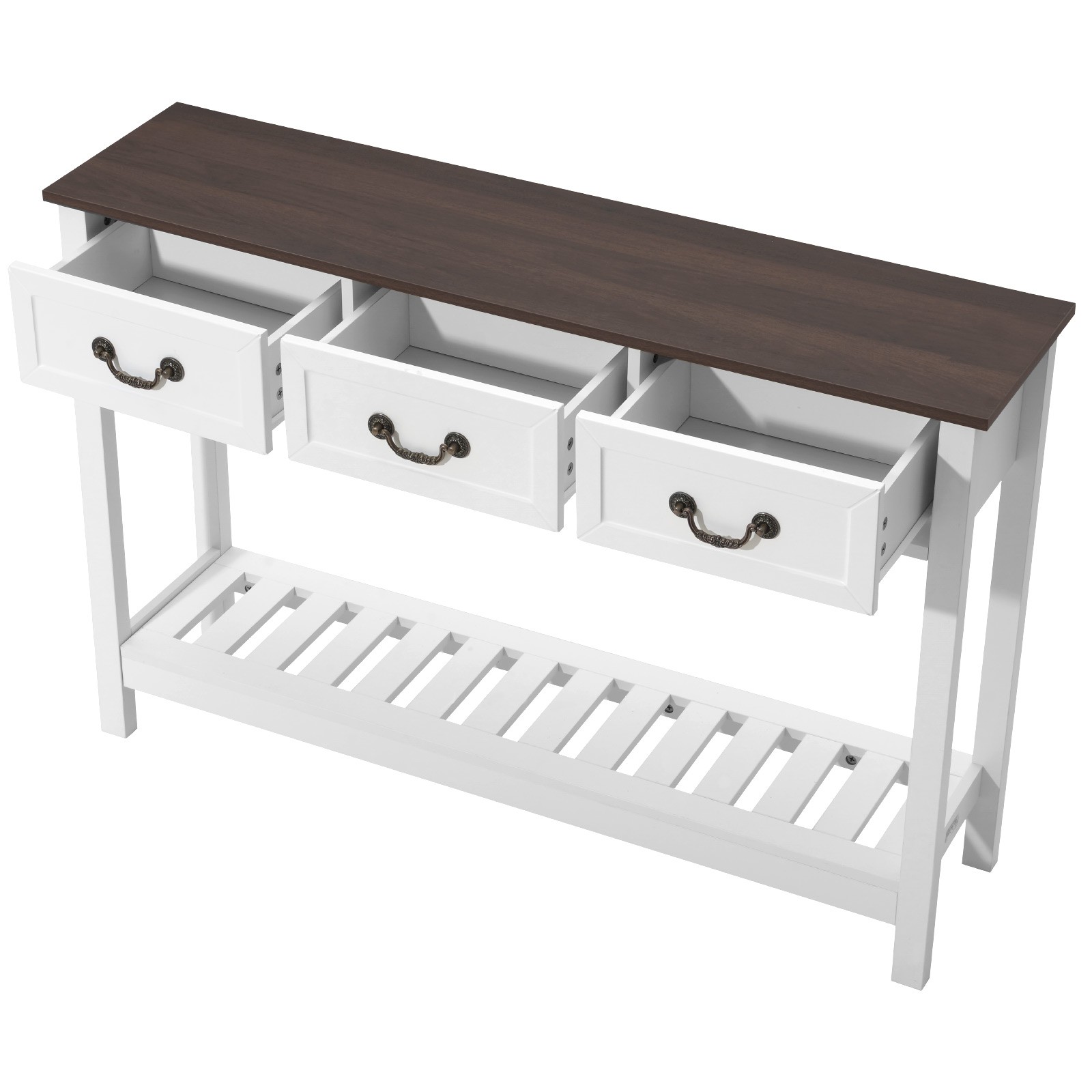 Uimoso 47″ Console Table with Drawers Rustic Sofa Desk Entryway Hall Side Stand