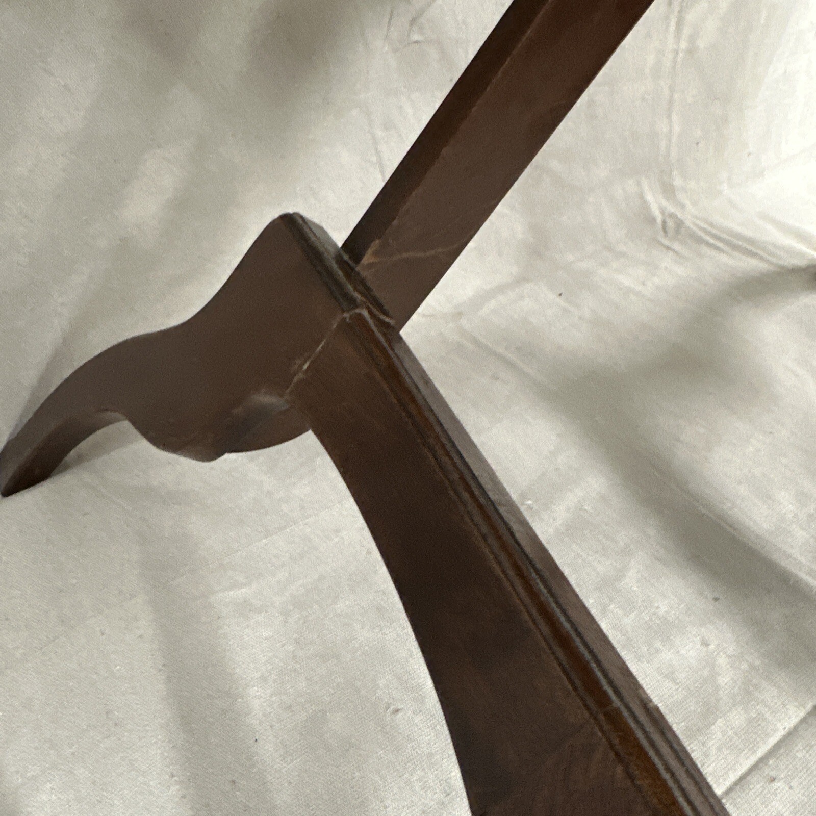 Mid Century Triangular Folding Corner Table Unique MCM Wooden Rounded Corner