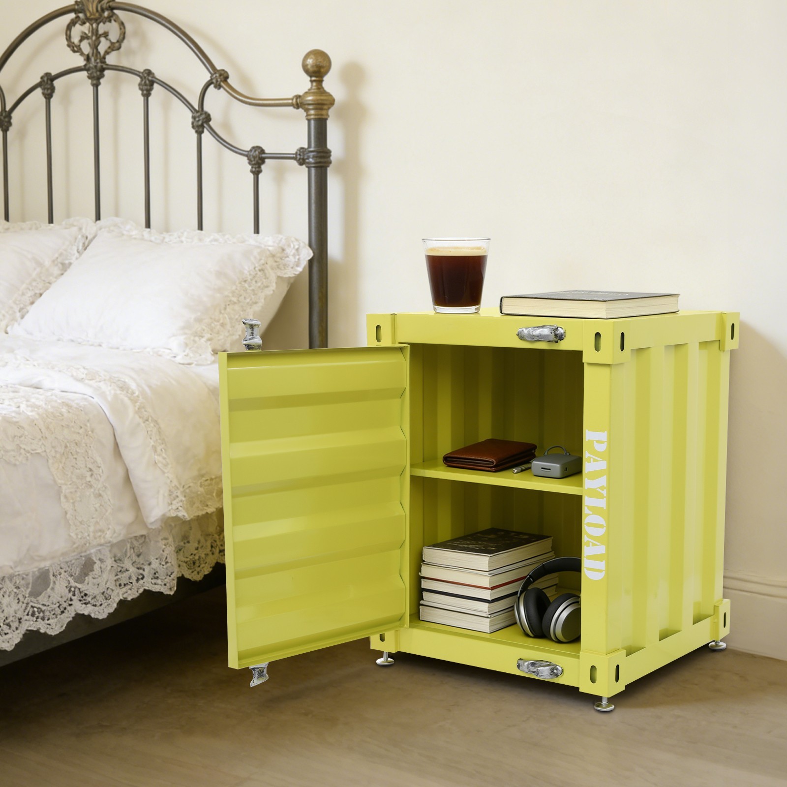 Industrial Metal Bedside Table Container Side Table Container Style Locker