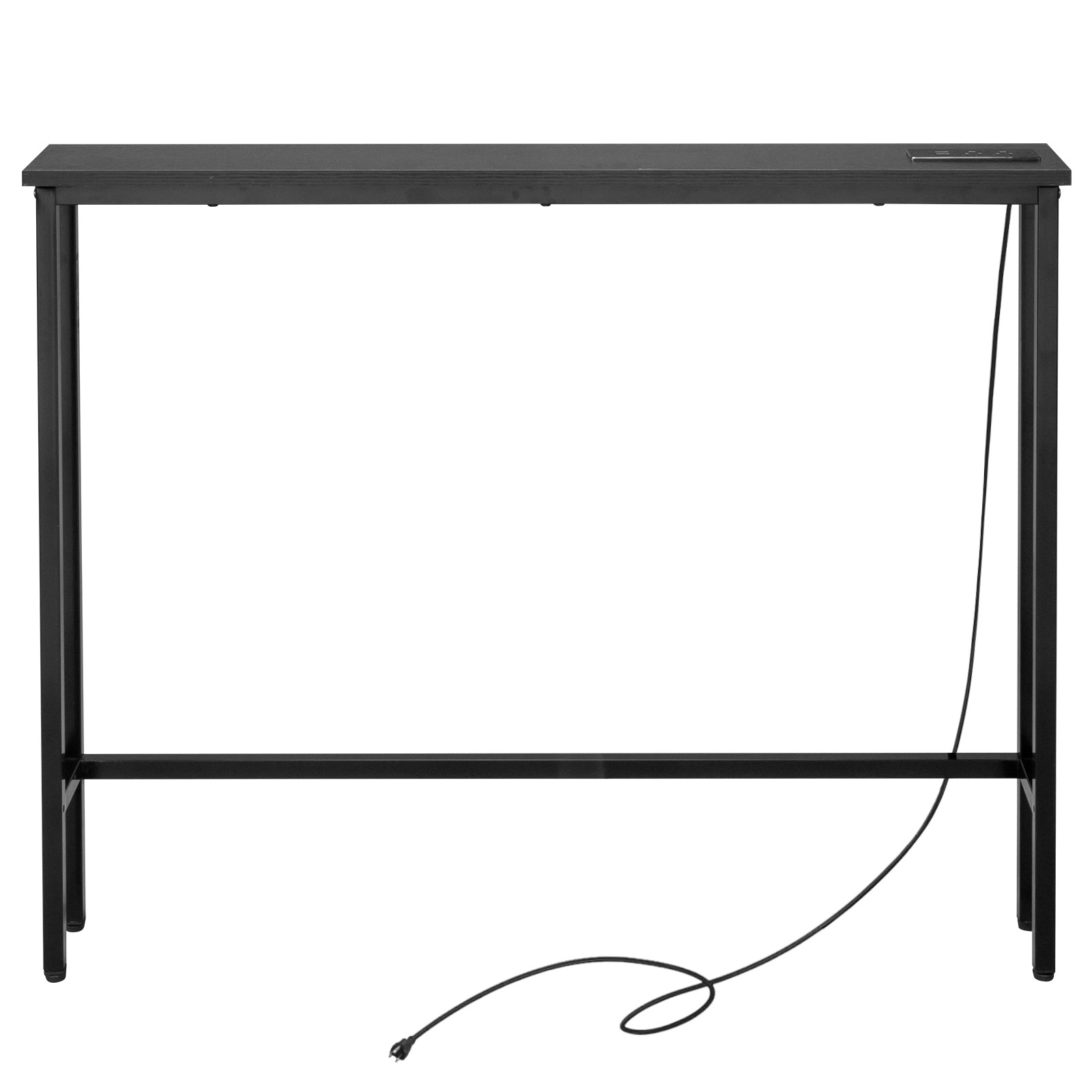 39.4″ Narrow Console Sofa Table with Power Outlets and USB Ports, Black