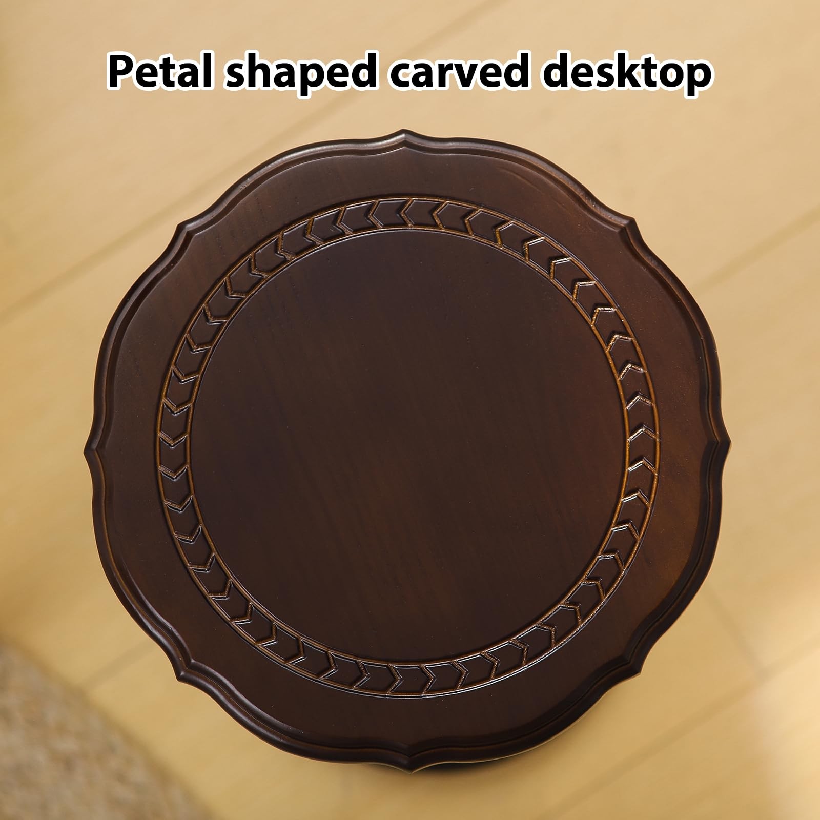 100% Solid Wood Round Side Table, Small Drink Table for Small Spaces, Modern …