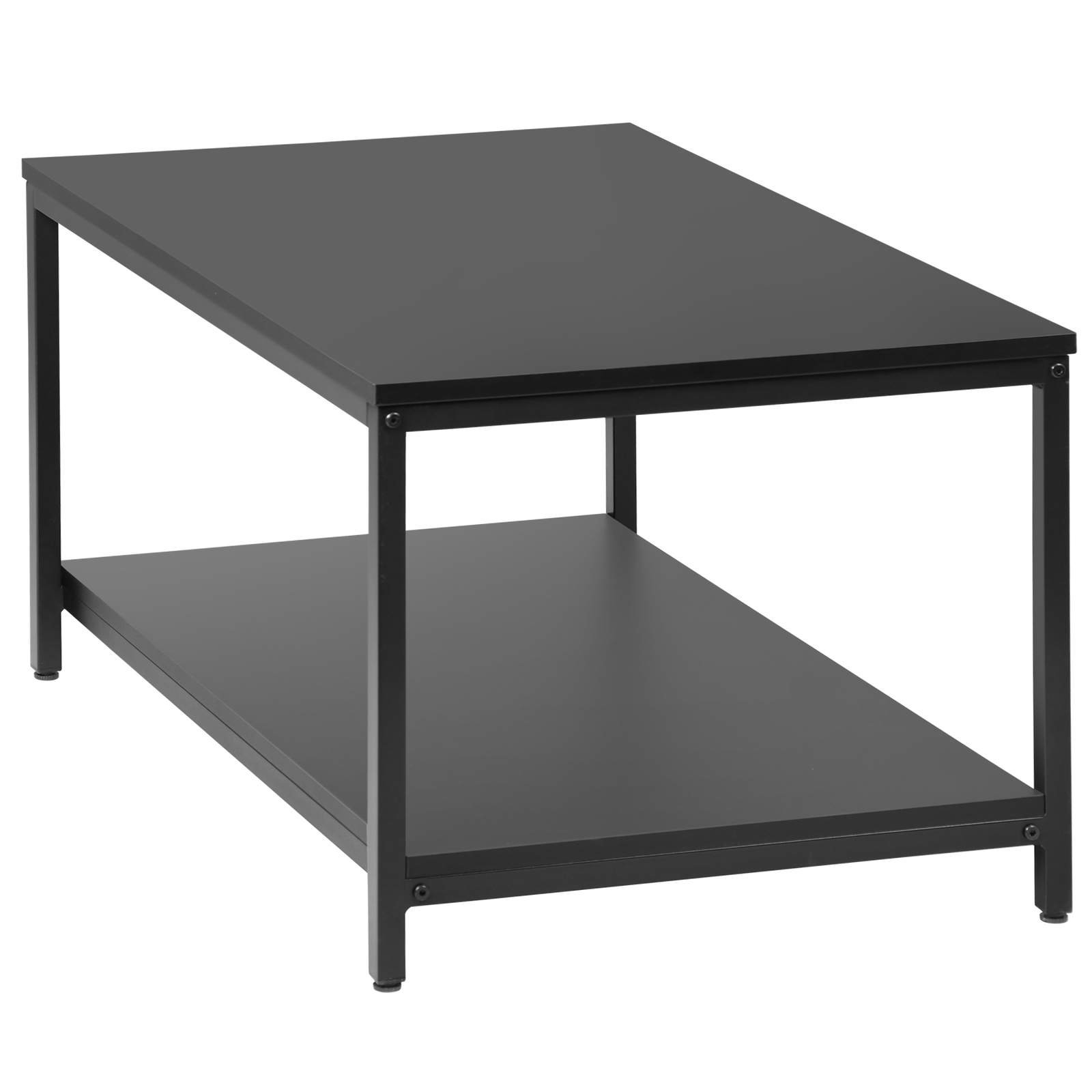 Coffee Table Storage Shelf with Metal Feet Retro Style Living Room Coffee Table
