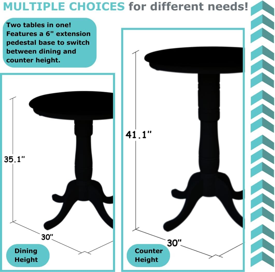 Elegant 30″ Round Rich Mocha Pedestal Table – Stylish & Versatile Design