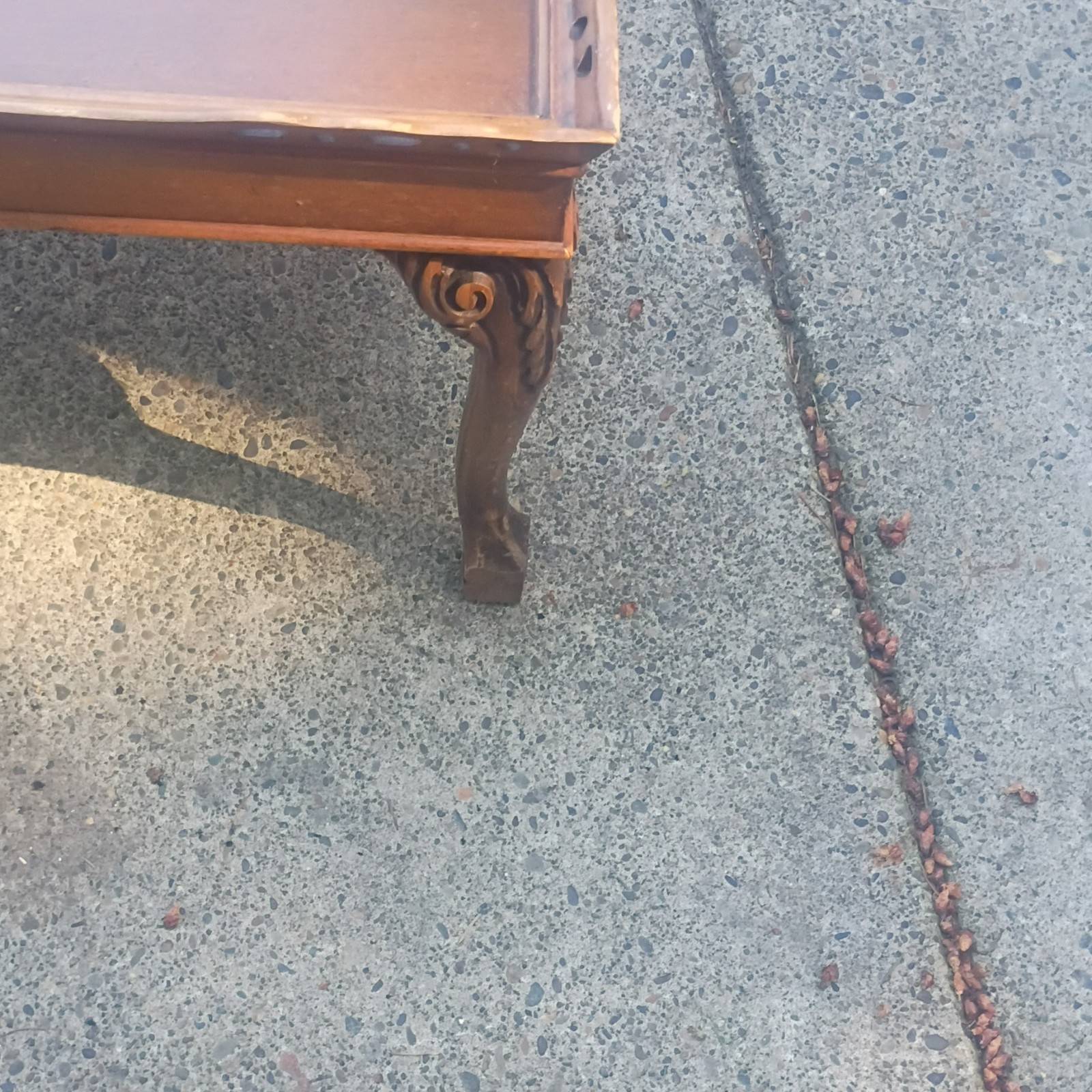 Rectangular Carved Wood Coffee Table, Brown Medium Wood Tone, Traditional