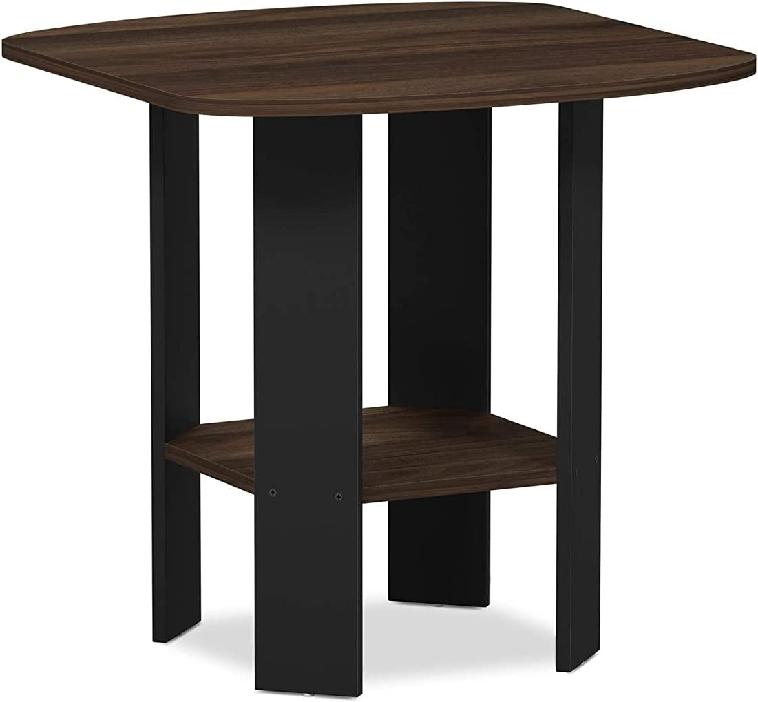 Brown End Table Small 2 Tier Shelf Storage Living Room Modern Stand Furniture US