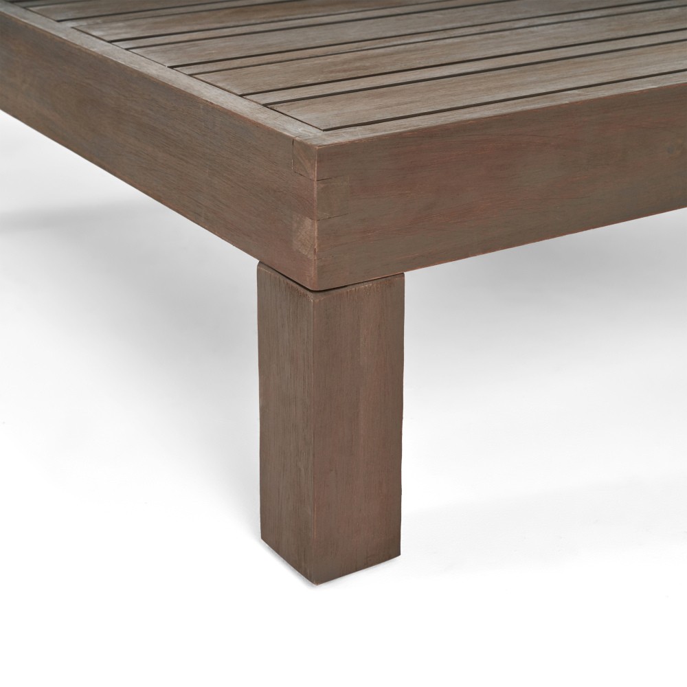 Grey Concrete Coffee Table Round Wood Base Modern Living Room