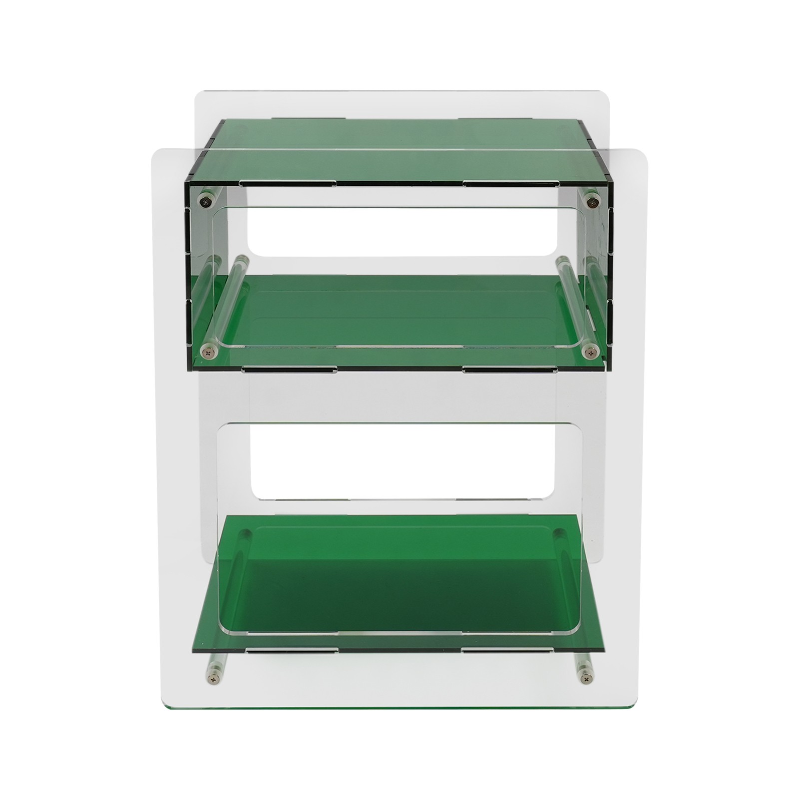 Acrylic Side Table, Acrylic Nightstand Green for Bedroom&Living Room Side Table