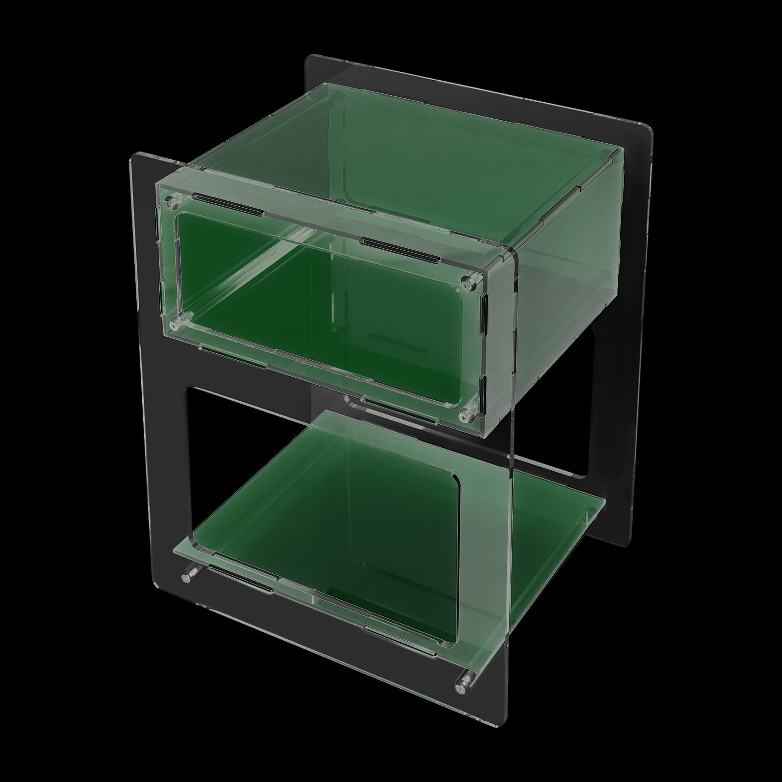Acrylic Side Table, Acrylic Nightstand Green for Bedroom&Living Room Side Table