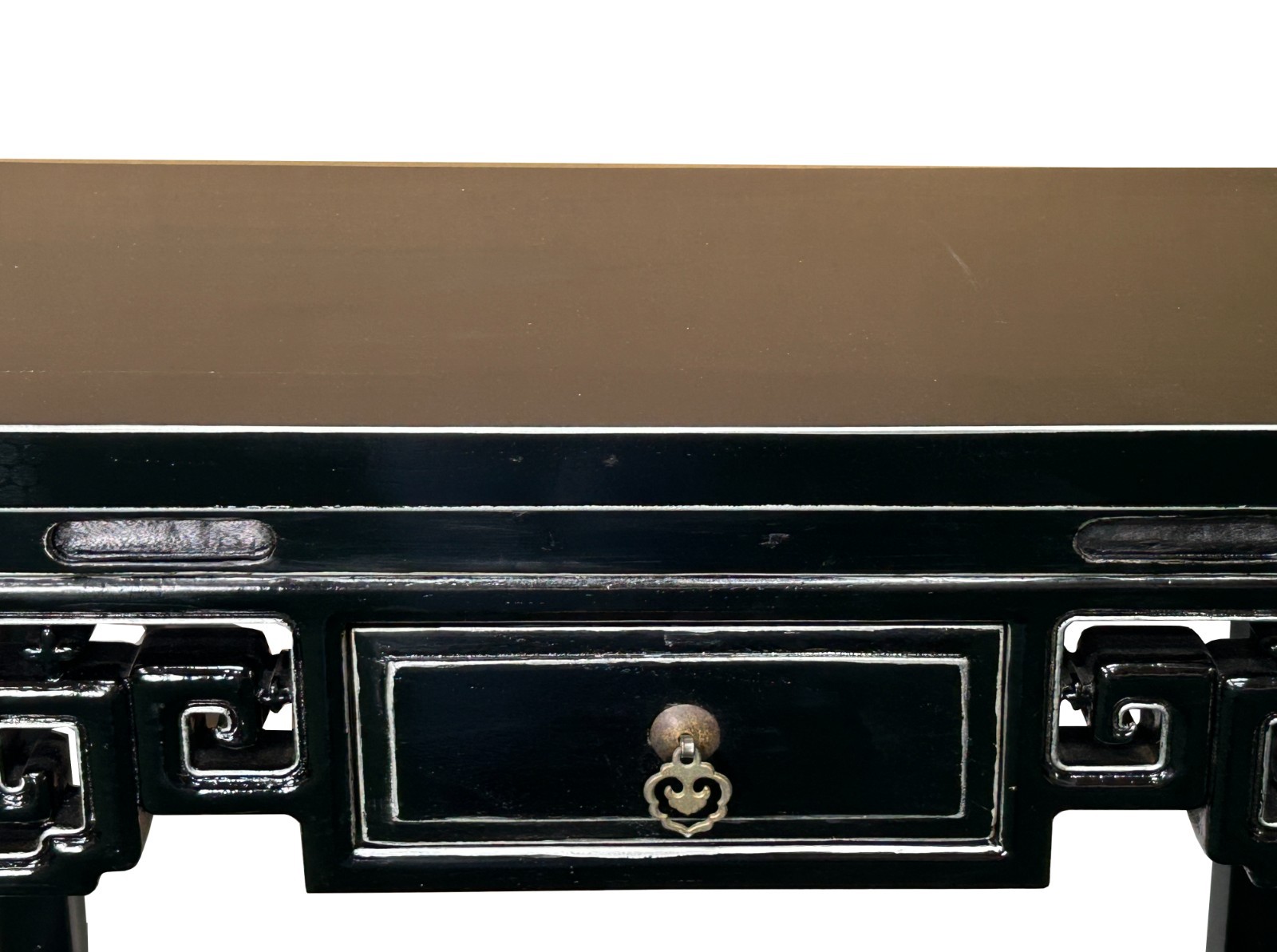 Chinese Black Lacquer Tall Shrine Offering Altar Console Table GB031