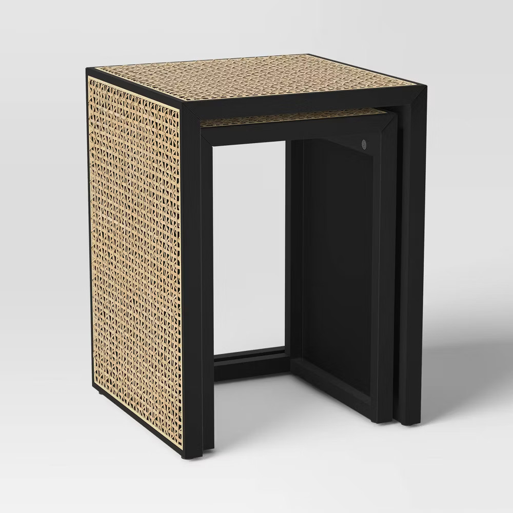 Nesting Accent Table Black/Natural (KD) – Threshold