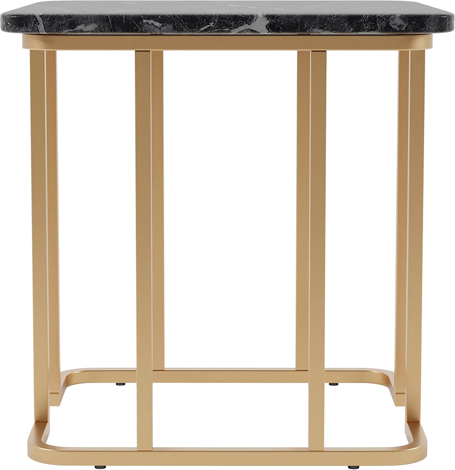 Scheben Modern Black Metal End Table, 24″ for Living Room & Bedroom
