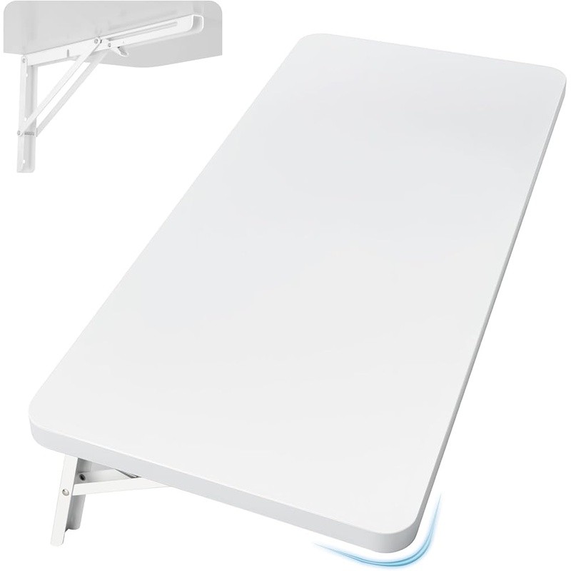 Wall Mounted Folding Table Space Saving Easy Assembly Sturdy Workbench New