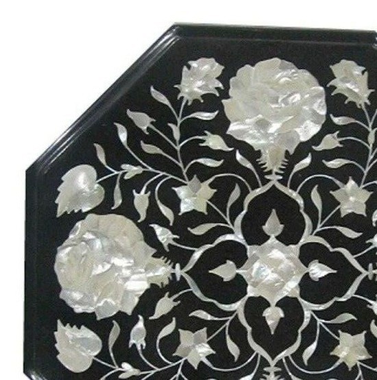 Marble Side Table Handmade Pietra Dura Marble Inlay Coffee Table