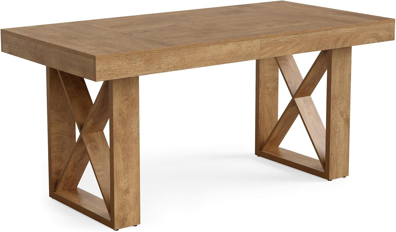 63-Inch Rectangle Dining Table for 4-6 People, Farmhouse Kitchen Dinner Table