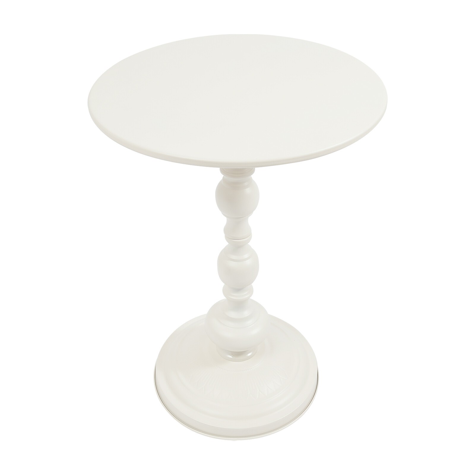 Round Side Table Retro Coffee End Table Small Accent Pedestal Table White Home
