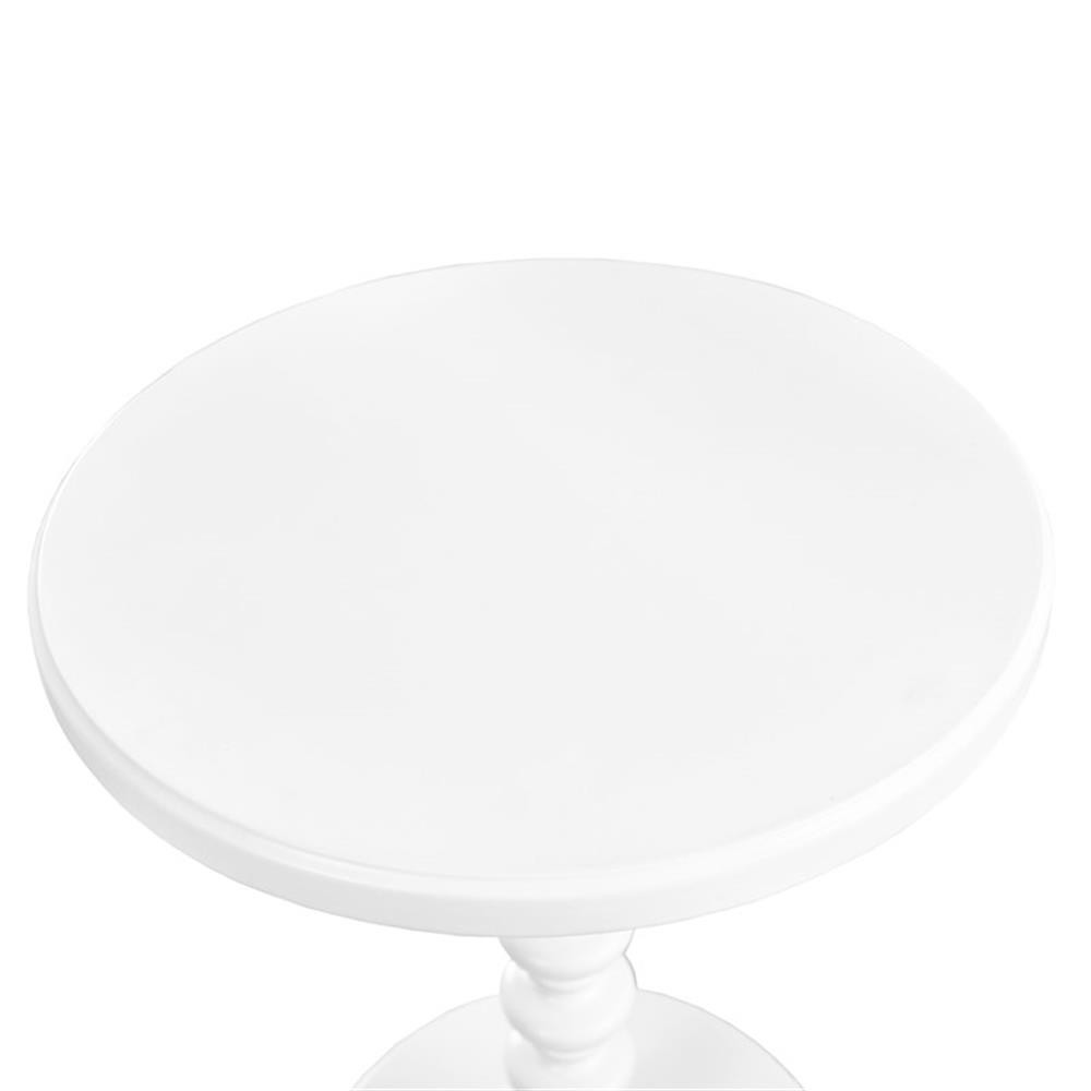 Linon Spectrum 17″ Round Spindle Accent Table in White Painted Wood