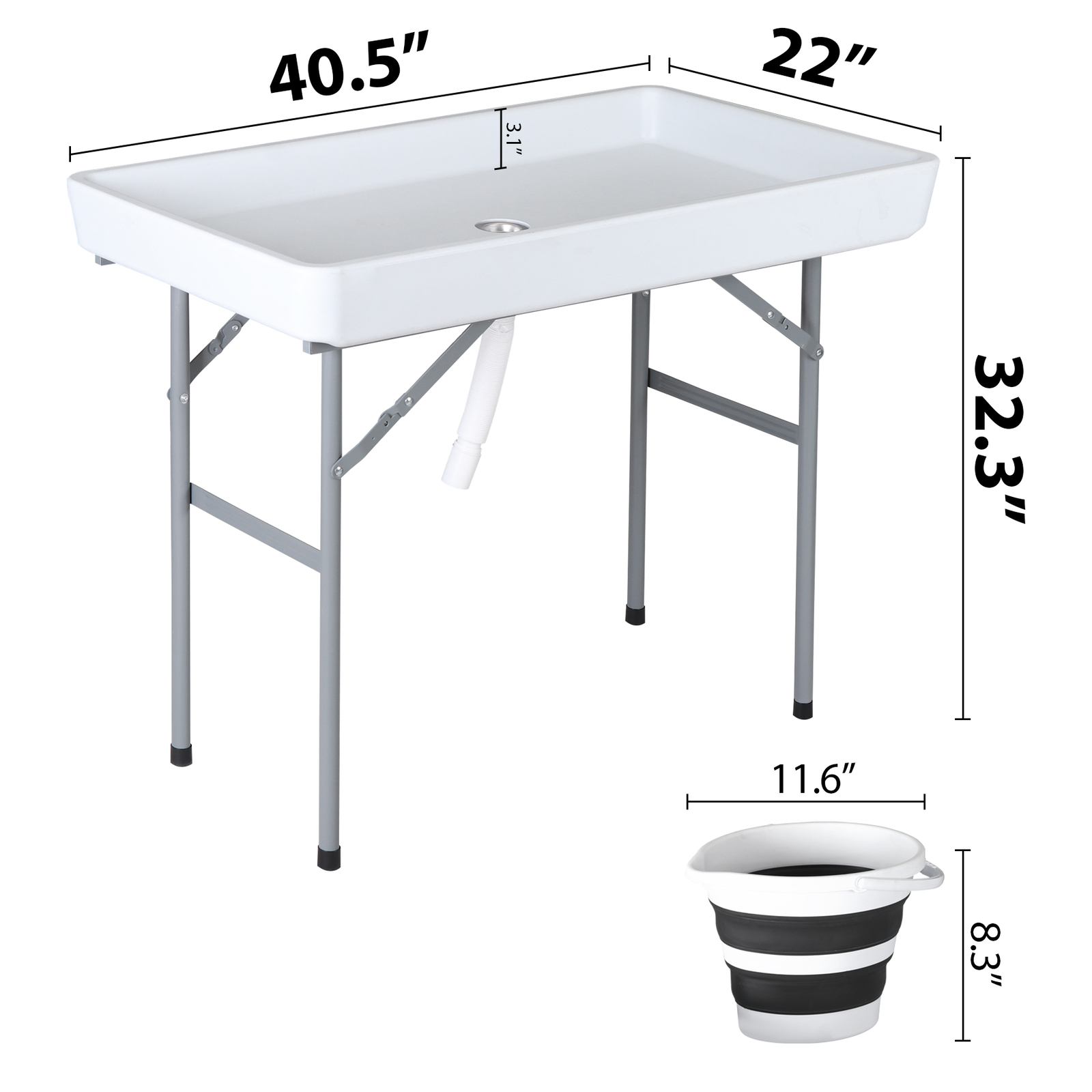 Ice Cooler Table Foldable Outdoor Party Camping Table with Detachable Skirt