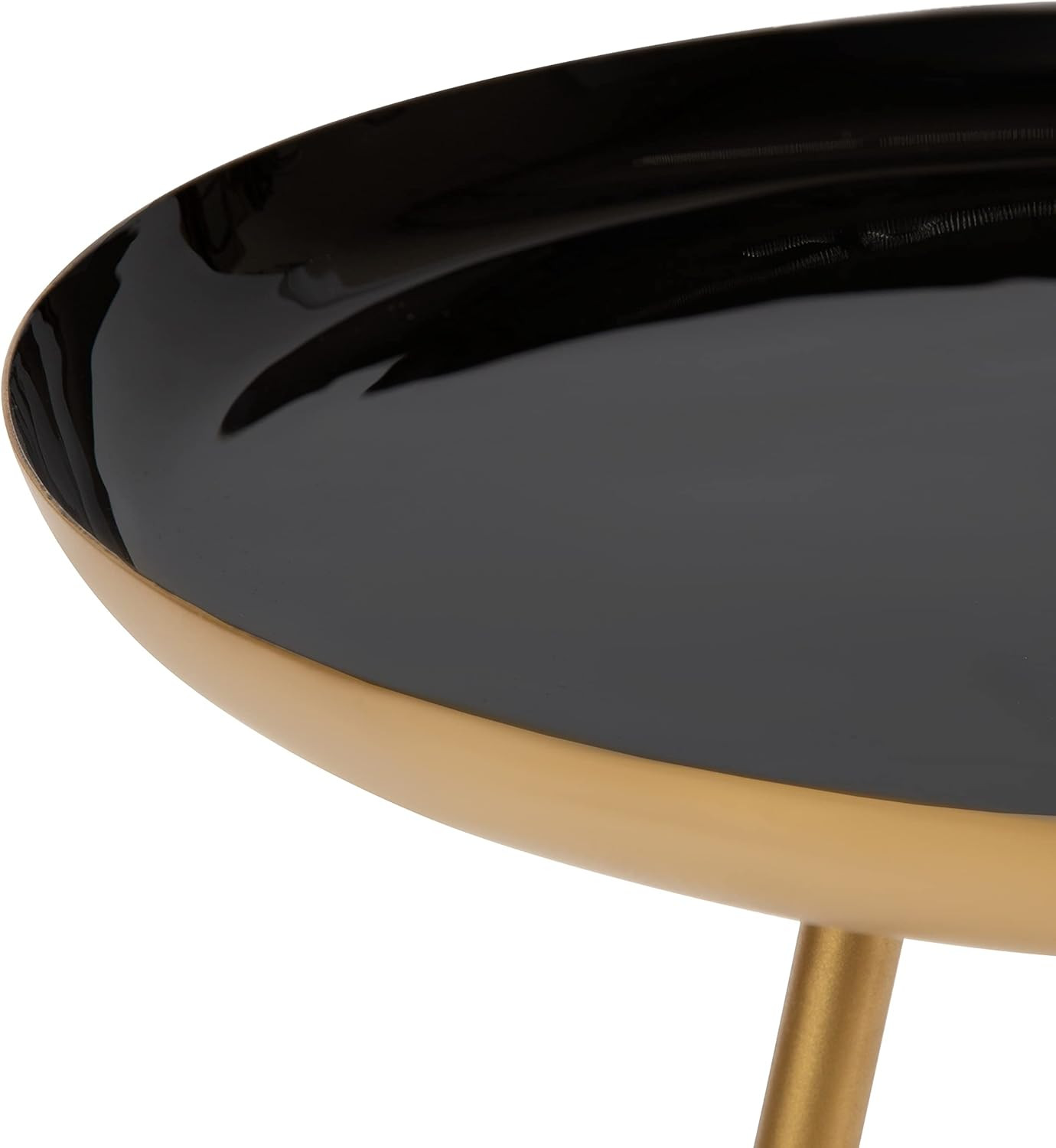 Stylish Laranya Round Metal Side Table in Black and Gold – 15x15x22.5 inches
