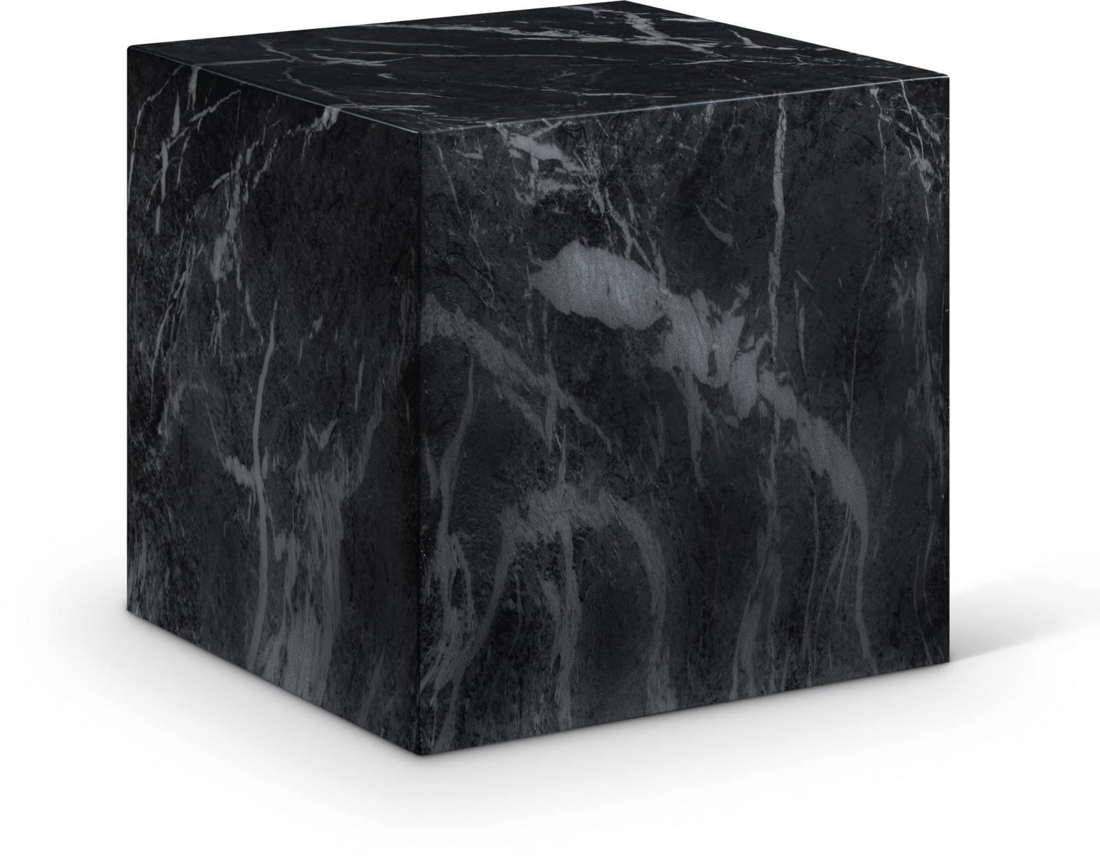 Black Art Deco Concrete End Table 16 Inch Square Indoor Outdoor