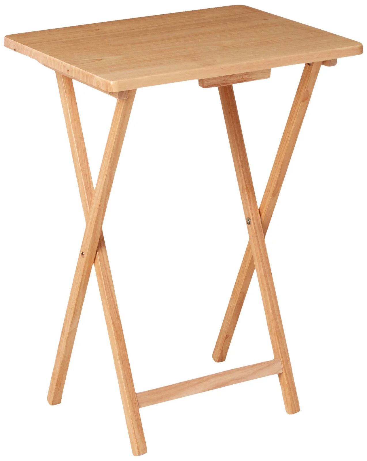 Folding TV Tray Table, Rubberwood, Natural, 19″ X 14.5″ X 26″, Indoor, 1 Piece