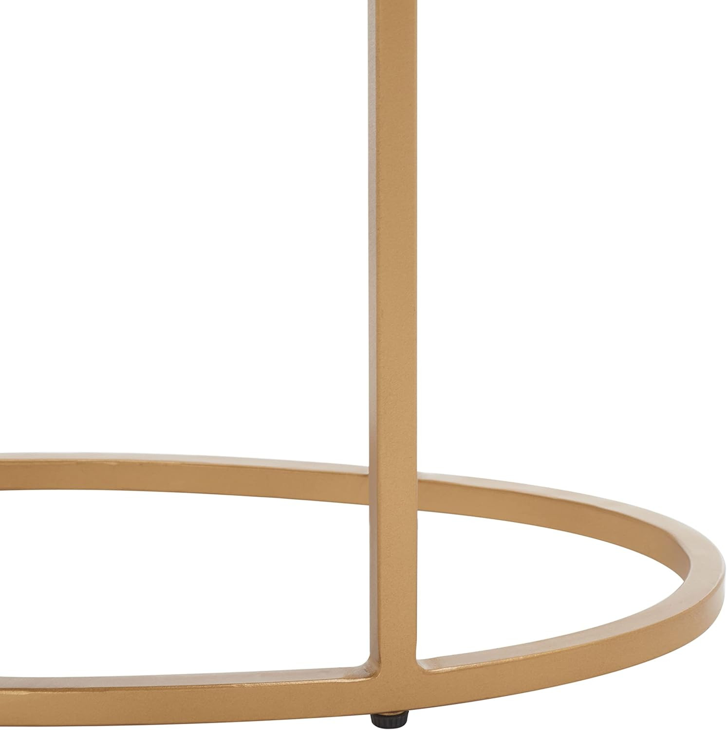 Elegant White Marble Oval Side Table with Gold Legs – Fully Assembled