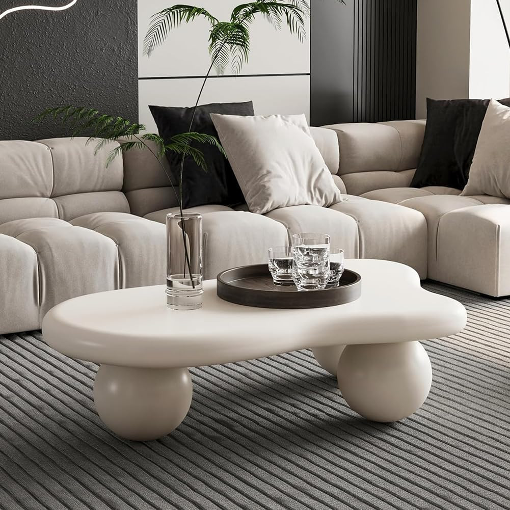 40″ Irregular Cloud Coffee Table Asymmetrical Tea Table Low Coffee Table Unique