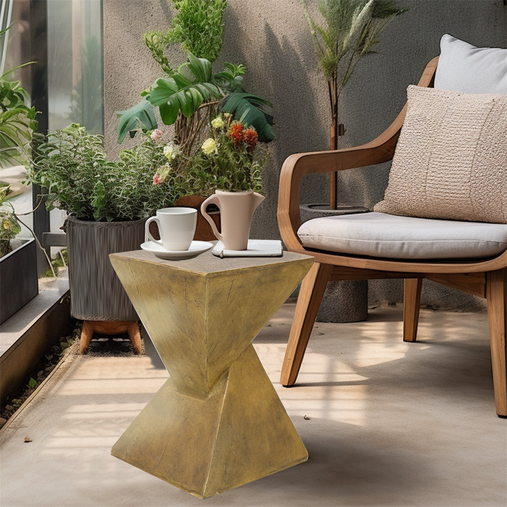 Outdoor Lightweight Concrete Accent Table Unique Side Table Modern Furniture New