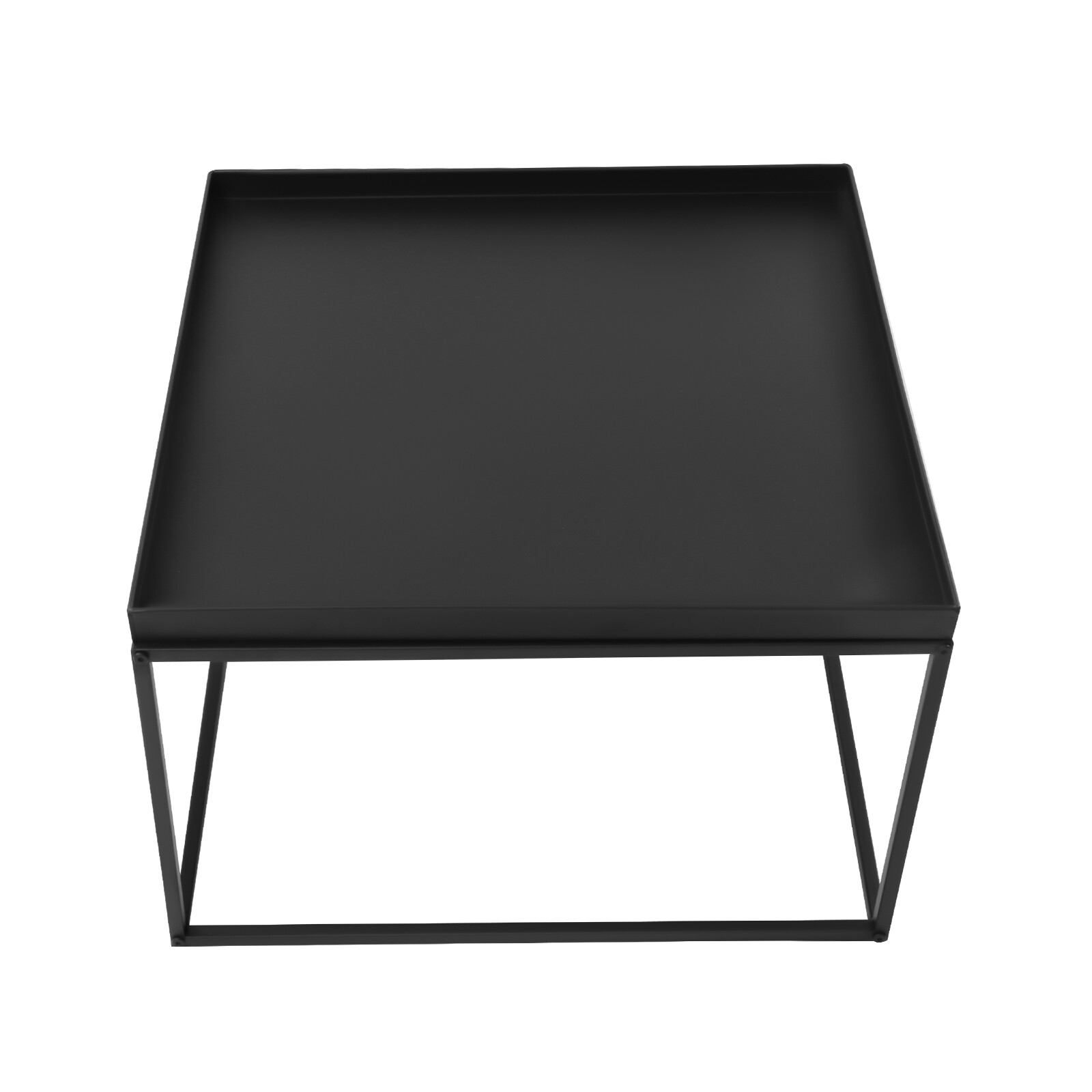 59cm Metal Square Coffee Table End Table/Side Table For Office Home Matt Black