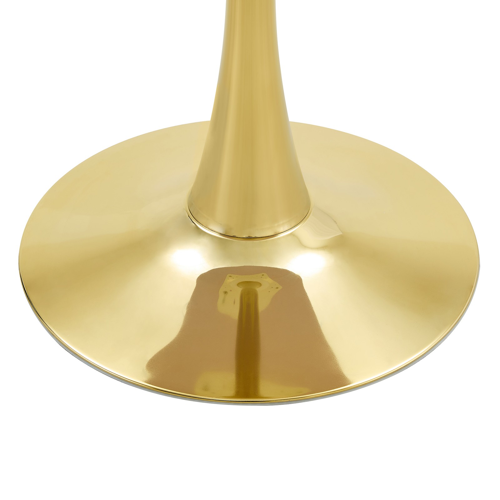 Round Tulip Dining Table 23.6″ White MDF Top Metal Pedestal Base