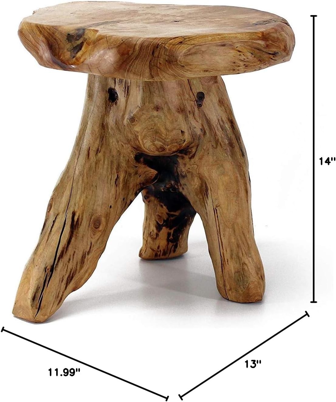 Natural Cedar Stump Stool 14″ End Table Live Edge Side Table Plant Stand Small