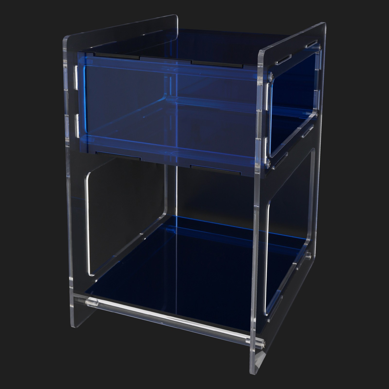 Modern Design Blue Acrylic Decorative End Table- Home Decor Display Nightstand