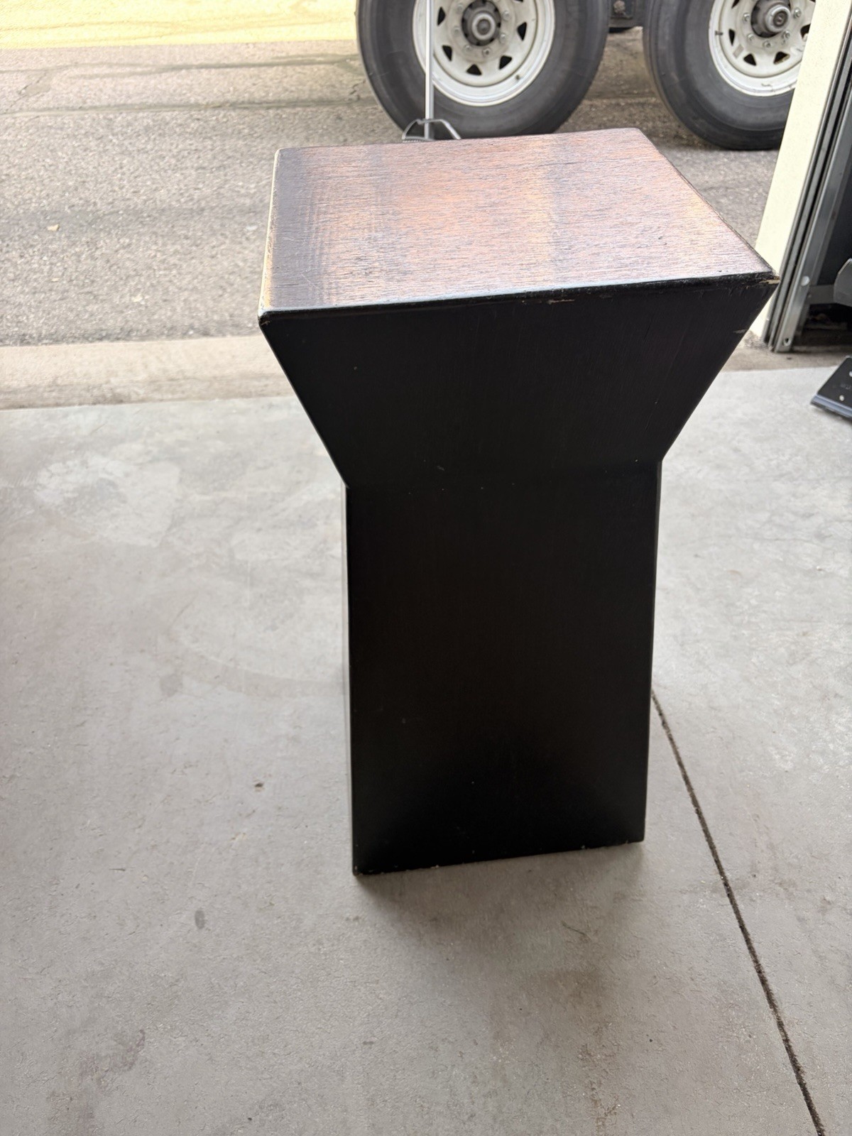 Black Wood Square Pedestal End & Side Table, 31in H x 15in L x 15in W
