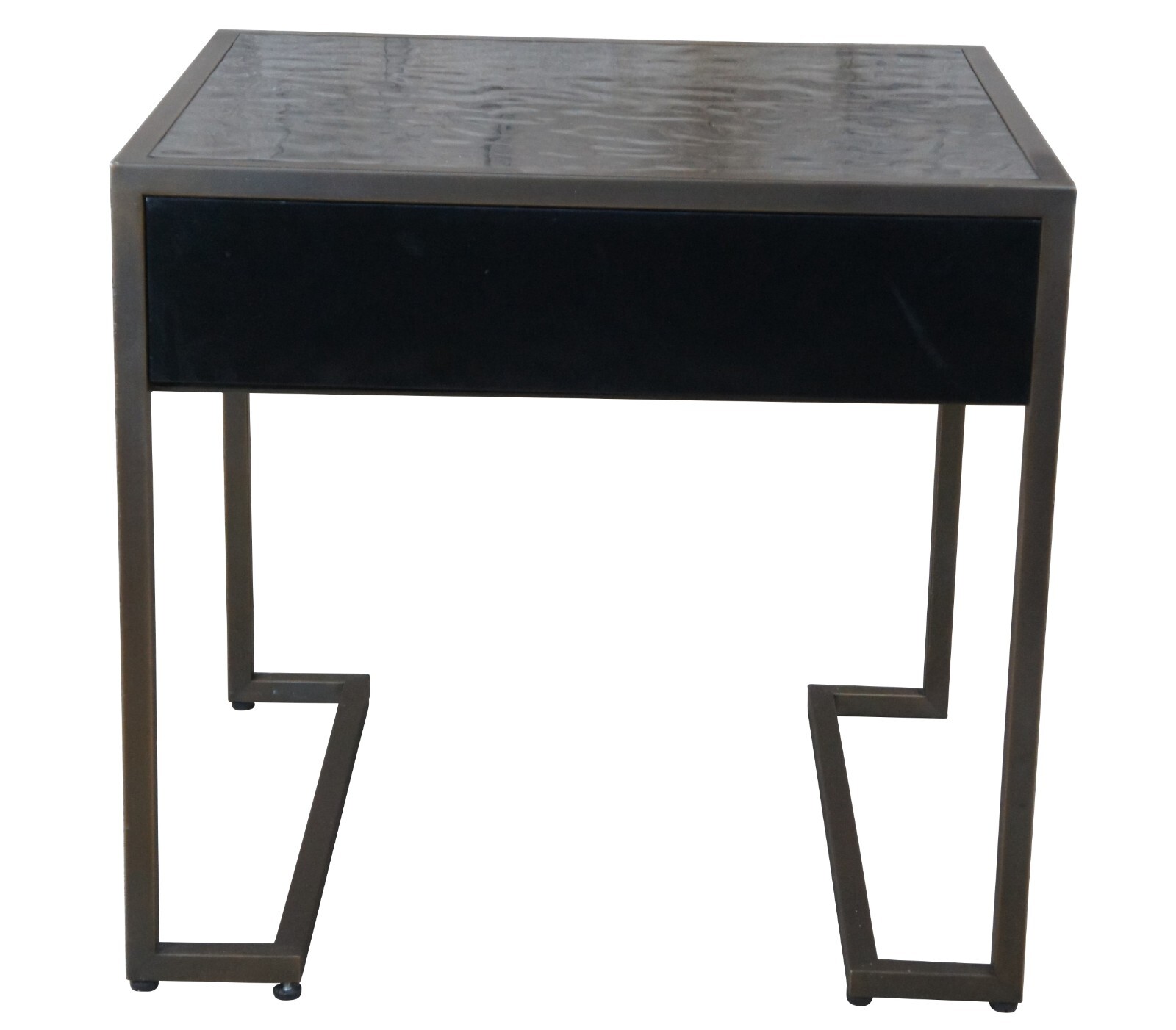 Baker Milling Road Kara Mann Modern Lacquer & Metal Side End Table Nightstand