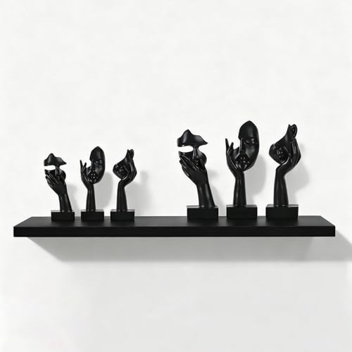 3 Pcs Thinker Large Statue Set – Black Art Abstract Home Accent 9″ 3 Pcs Black