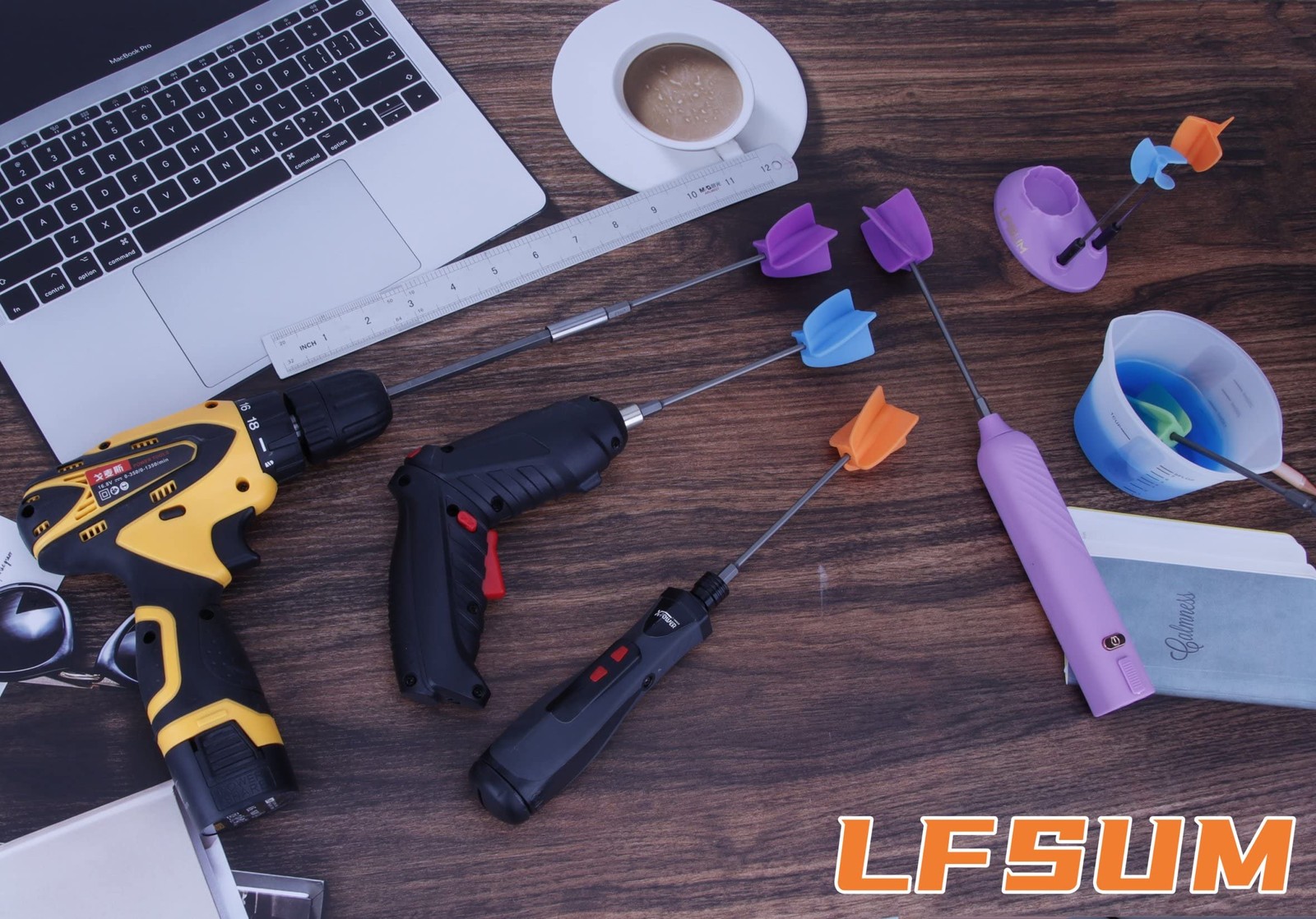 4/Large+4/Small Sizes Silicone Resin Mixer Paddles,Reusable Reusable Paint…