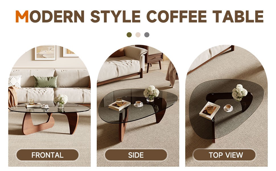 Modern Coffee Table for Living Room and Small Spaces, 43.3″ x 29.5″ x 15.8″