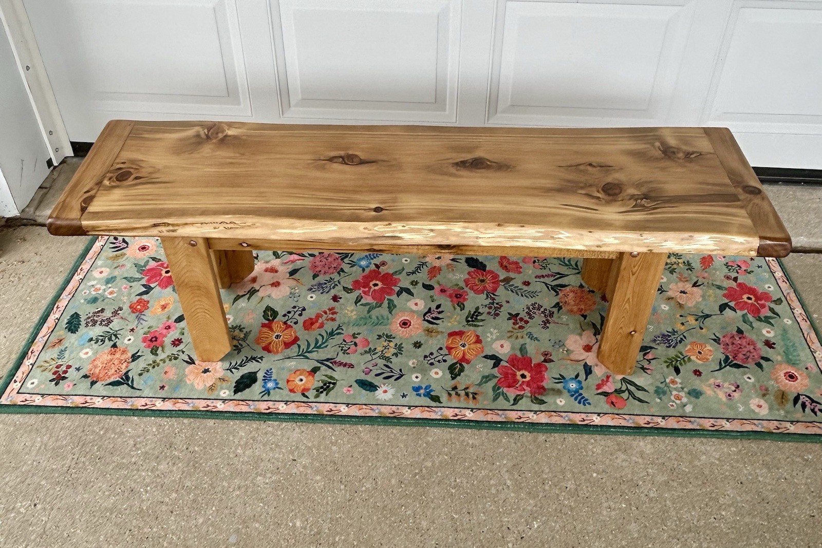 Thick Slab Live Edge Coffee Table 52×15 Natural Finish Northern White Cedar CTC
