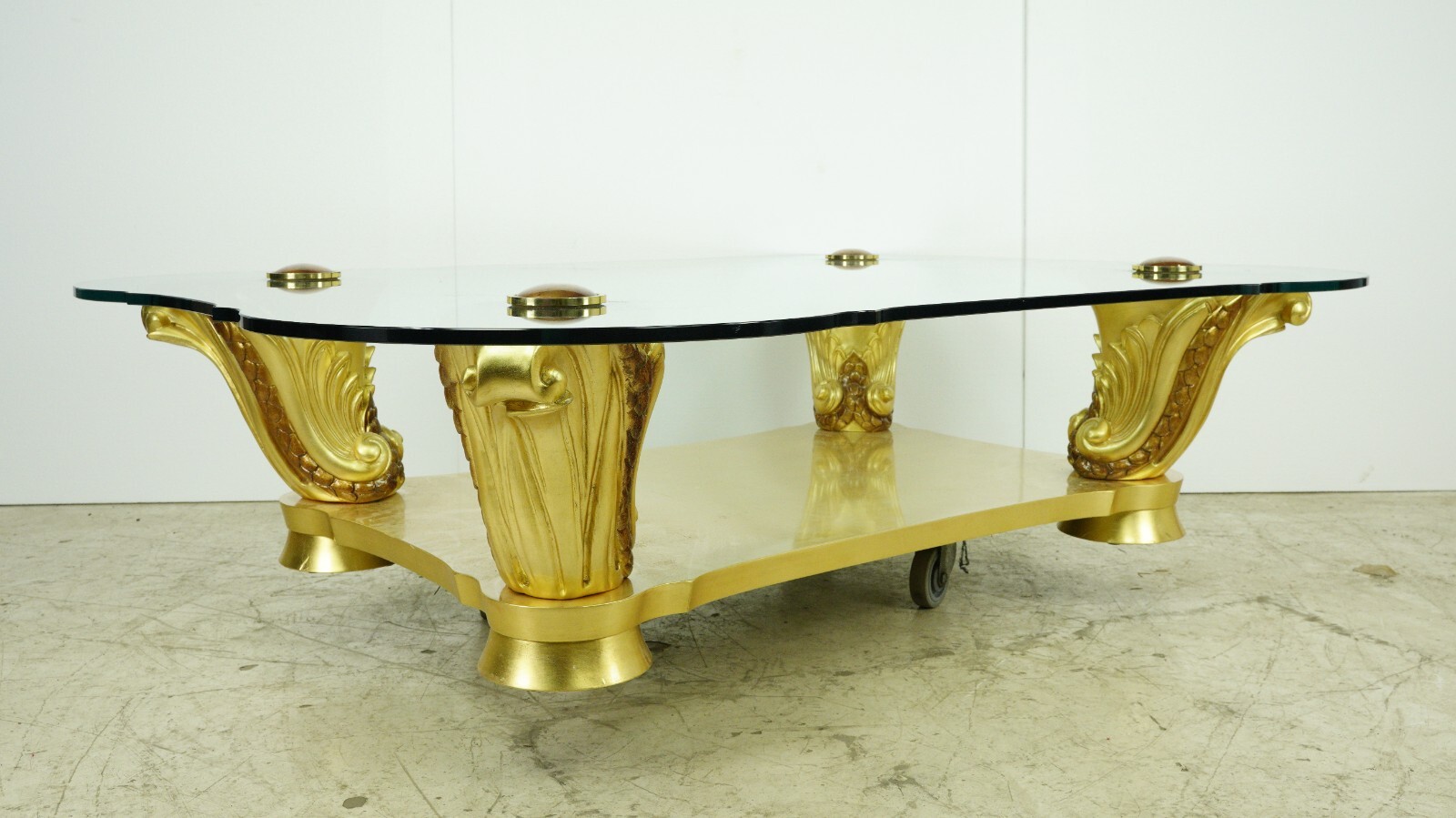 Art Deco Colombostile Il Gusto Dei Principi Glass Top Gold Coffee Table