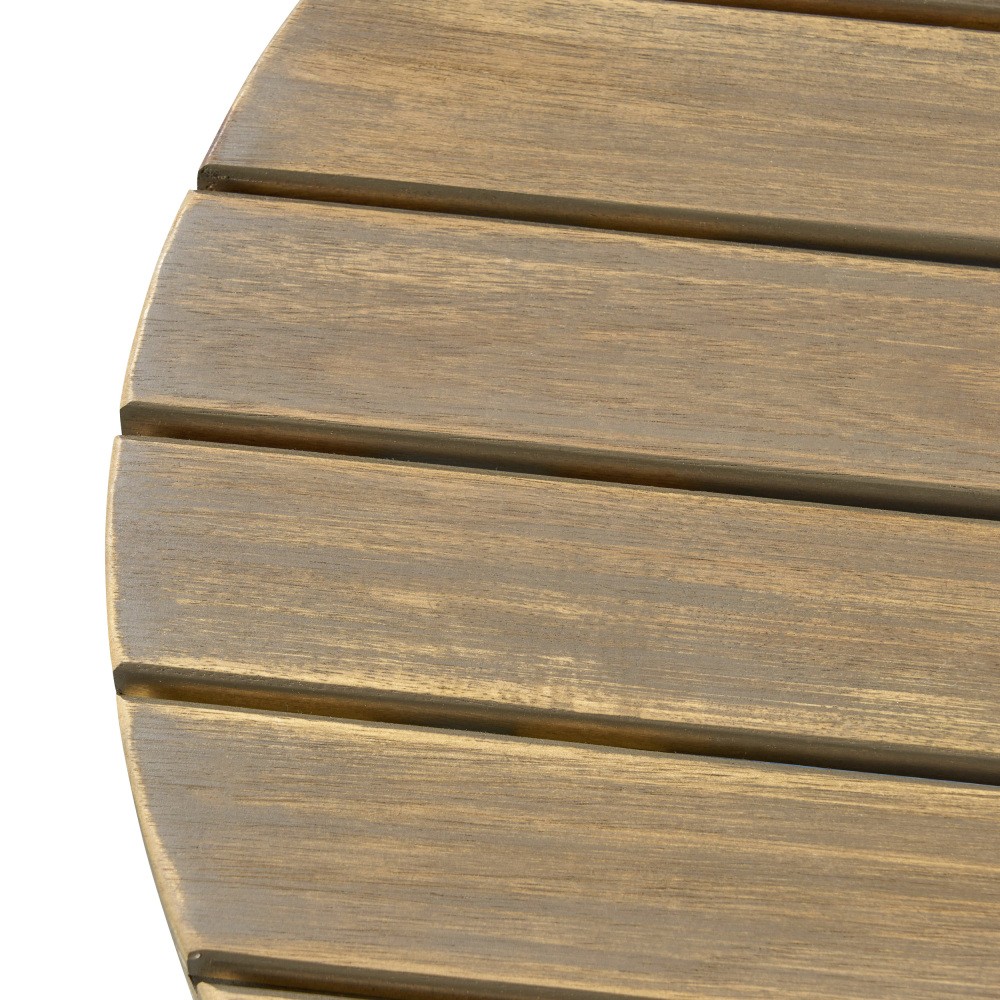 Outdoor Side Table 16″ Acacia Wood Teak Finish Patio