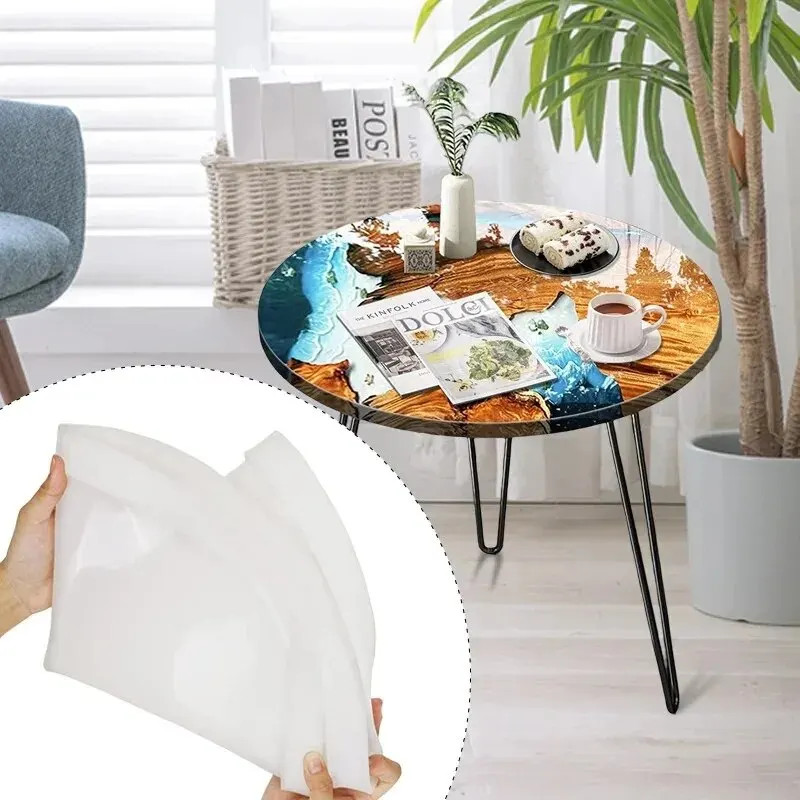 60cm Ocean Big Round Rectangle Table Resin Mold Oversize Round Table Ornaments R