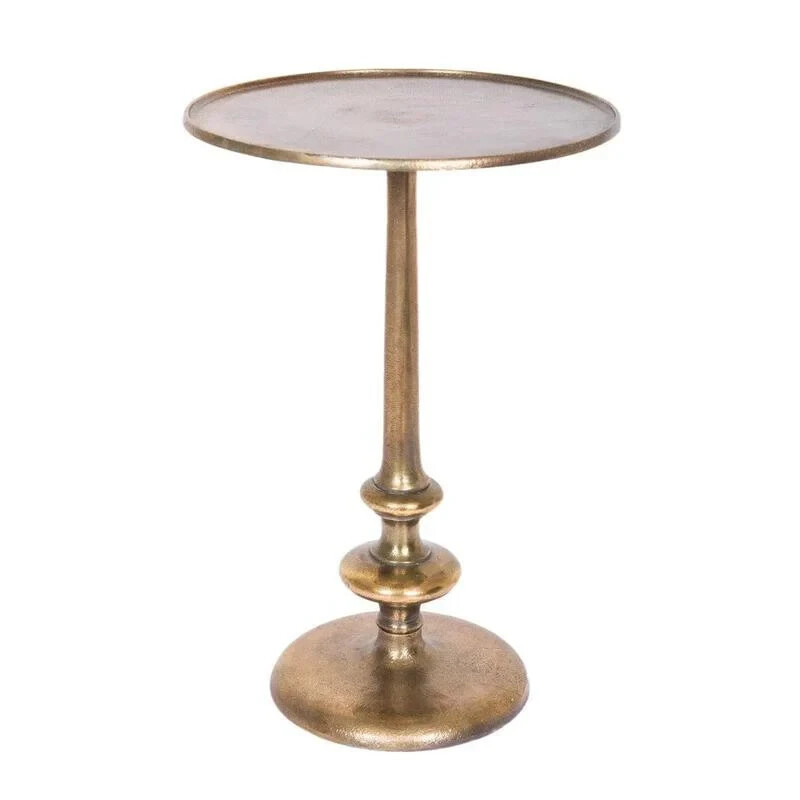 Antique Brass Unique Design Cocktail, Round, Accent, Drink Stand Side Table