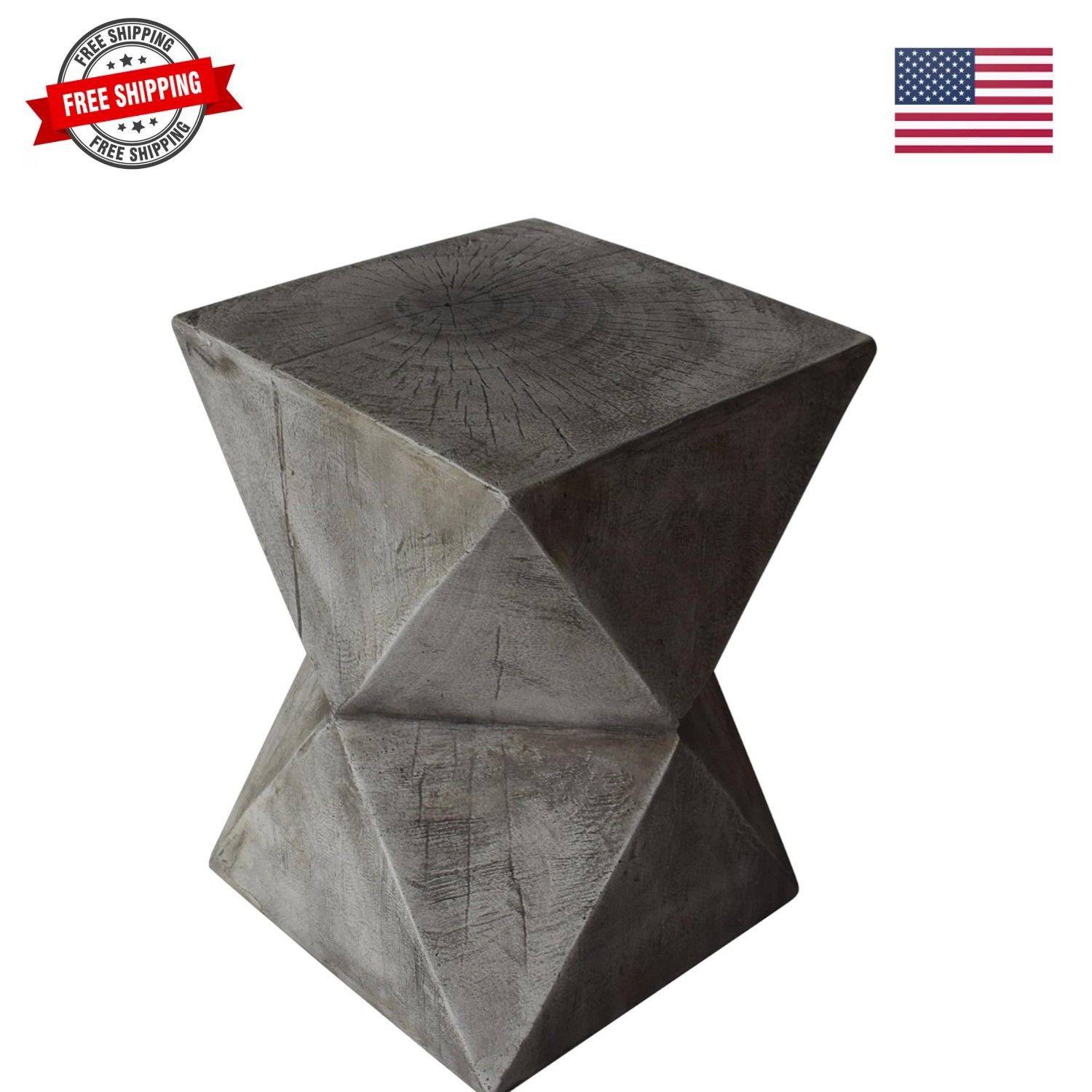 Manuel Weight Concrete Accent Table, Light Gray