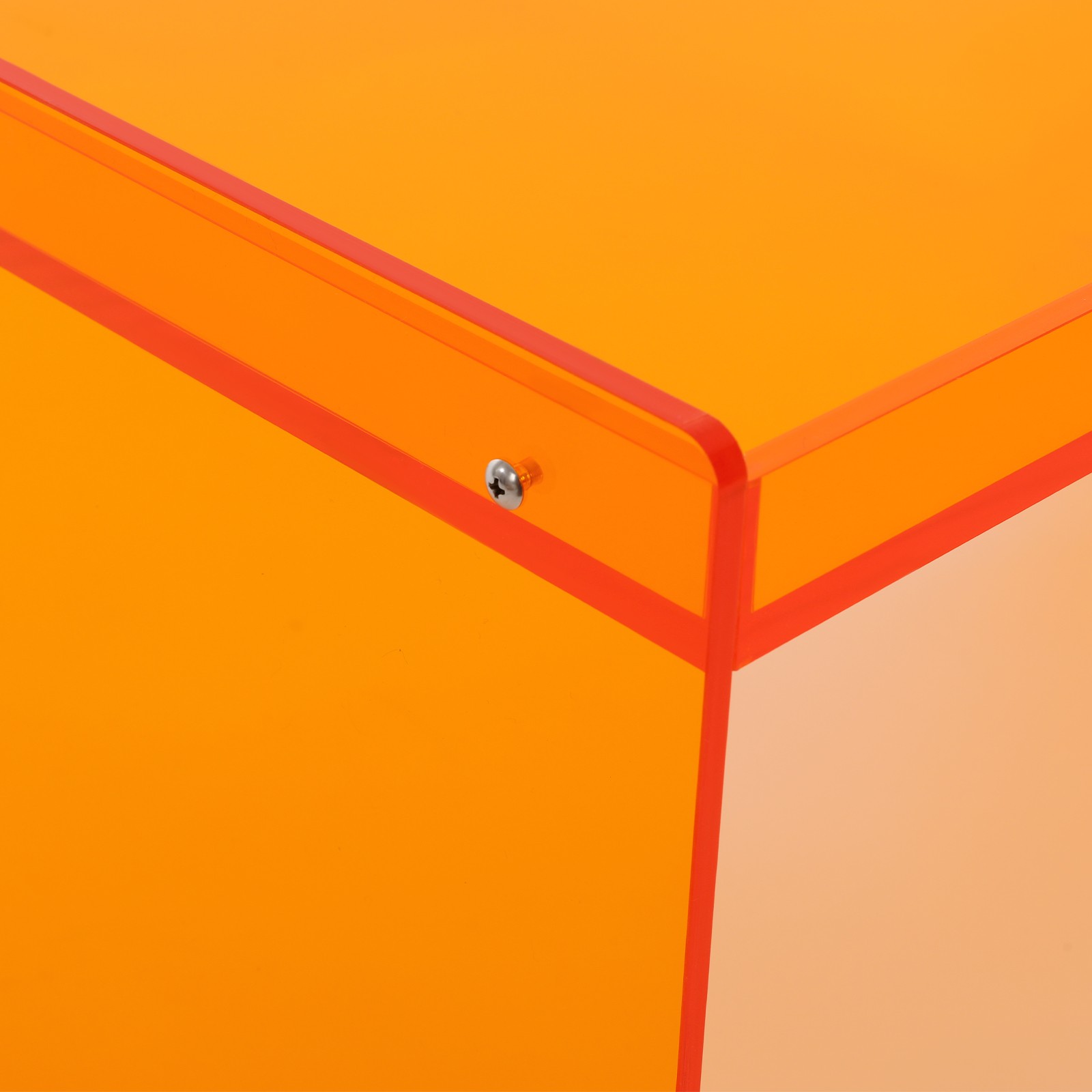 50kg Load Orange Indoor Laptop Desk 80*50*40cm Coffee Table Modern Acrylic Table