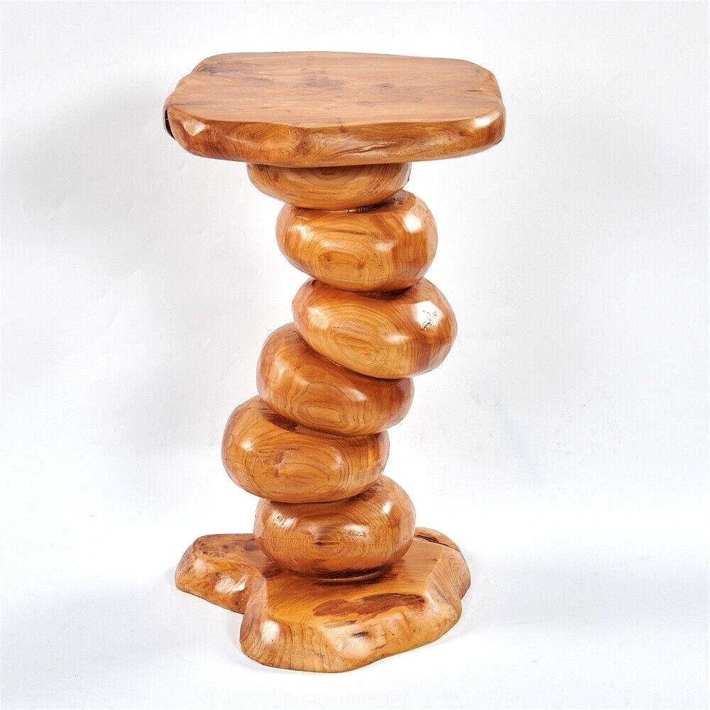 GREENAGE Cedar Roots Multibeads Stand Stool Tree Stump Side Table 23.6″ H Rustic