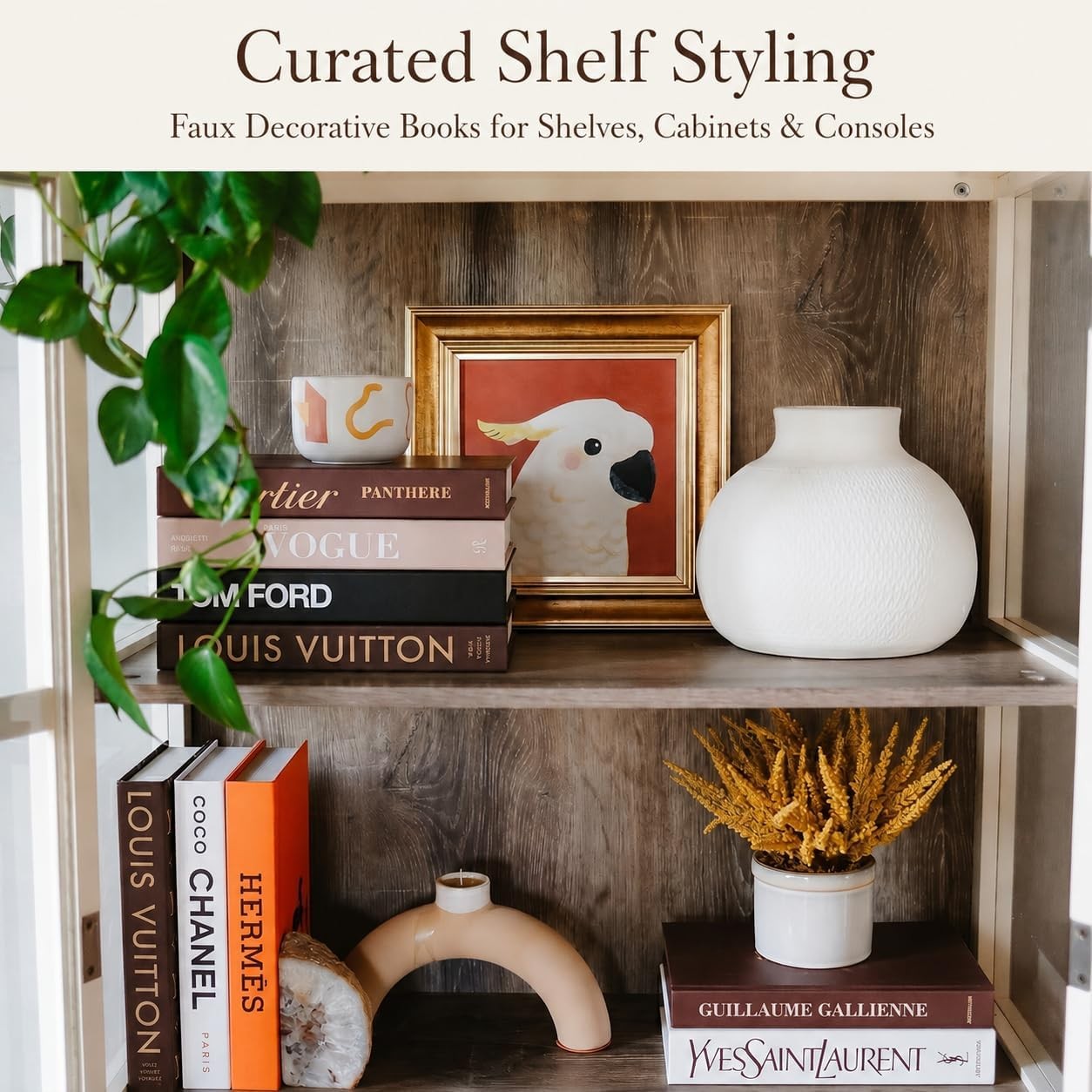 Luxe Large | 4 PCS Decorative Books for Home Decor | Coffee Table Book Decor | F