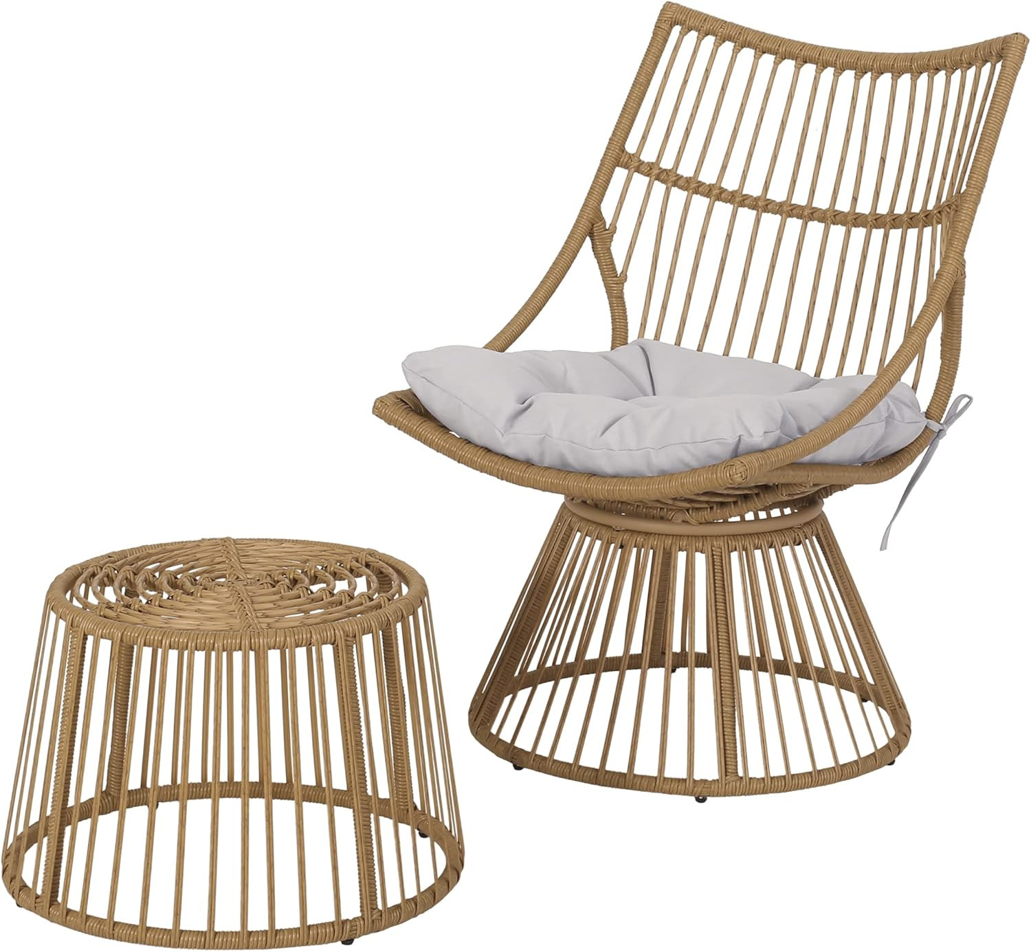 Caryl Light Brown and Beige End Table – Stylish Accent for Any Room