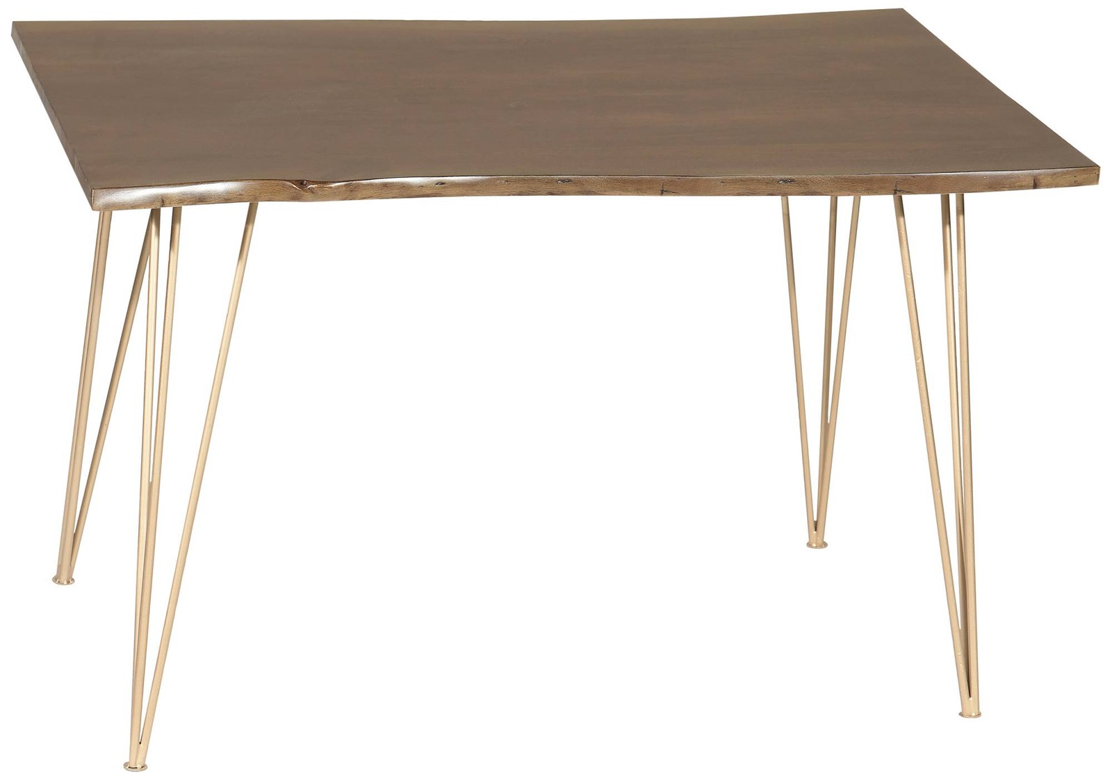 Suri 48″ Wide Elm Wood Gold Metal Rectangular Dining Table