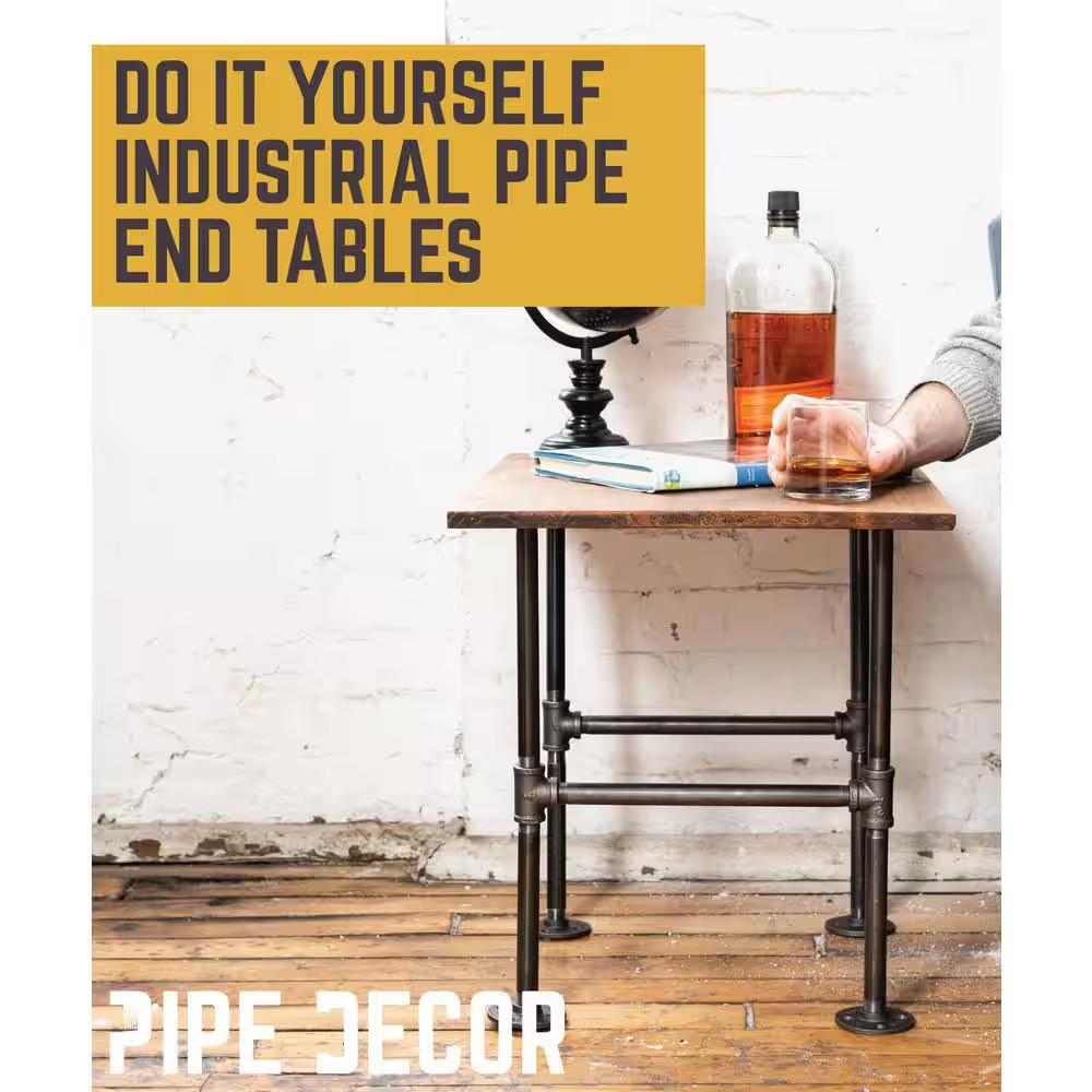 1/2 In. Black Pipe 16.5 In. W X 19.5 In. H “H” Design End Table Leg Kit